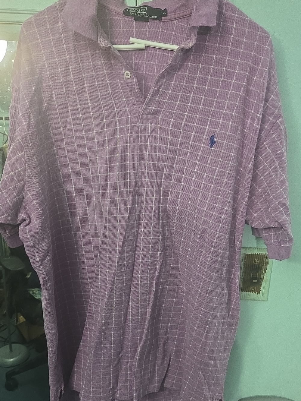 Polo by Ralph Lauren Lavender Windowpane Polo Shirt